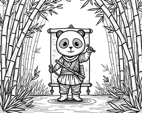  Warrior Panda in Bamboo Forest Martial Arts
