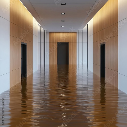 Corporate offices implementing water-resistant infrastructure, business continuity, future-proofing designs photo