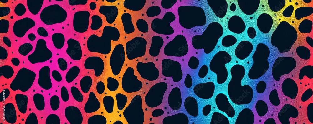 Obraz premium Neon leopard seamless pattern. Bright colored spotted background. Vector animal print.