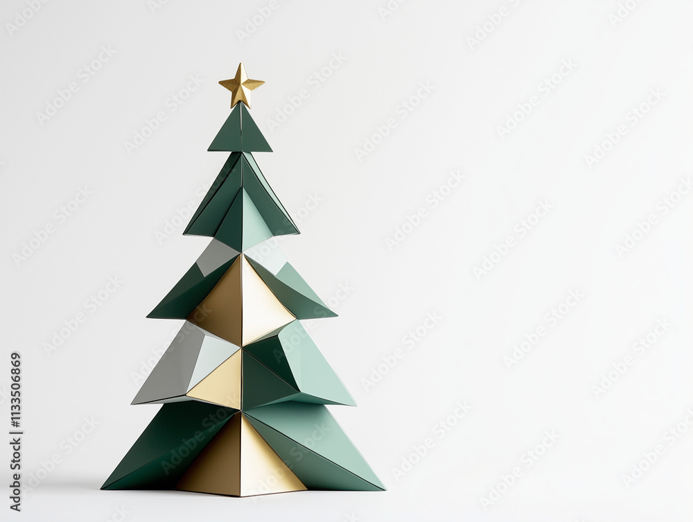 Fototapeta premium Minimalistic Geometric Christmas Tree