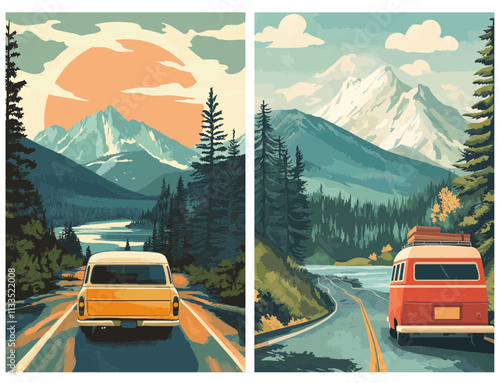 Vektorgrafik aus dem Package: flat, retro, vintage, modern, art, zeitgeist, film, movie, poster, kunstdruck