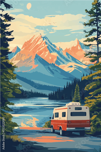Vektorgrafik aus dem Package: flat, retro, vintage, modern, art, zeitgeist, film, movie, poster, kunstdruck