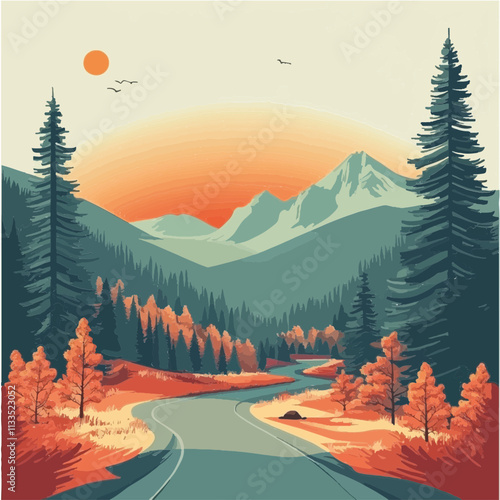 Vektorgrafik aus dem Package: flat, retro, vintage, modern, art, zeitgeist, film, movie, poster, kunstdruck