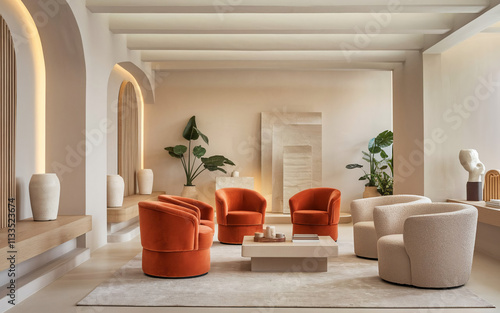 modern living room with chairs