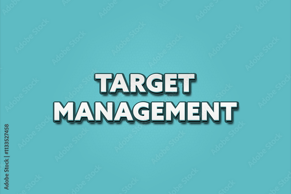 Fototapeta premium Target Management. A Illustration with white text isolated on light green background.