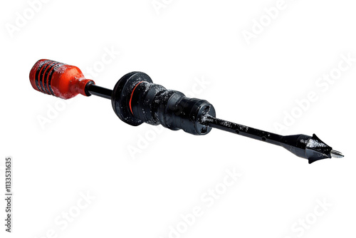 Heavy-Duty Ice Fishing Auger Isolated on Transparent Background photo