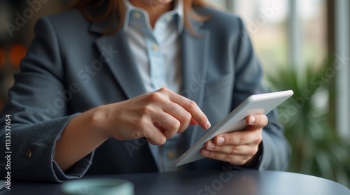 Real Estate Agent Using A Tablet To Show Property Listings To A Client, Digital Real Estate Marketing