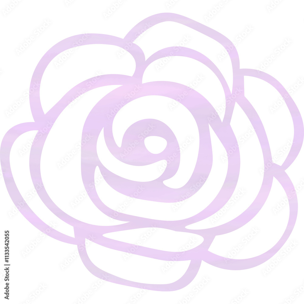 Clip art image of beautiful watercolor pattern rose cutout icon Clip art image of beautiful watercolor pattern rose cutout icon