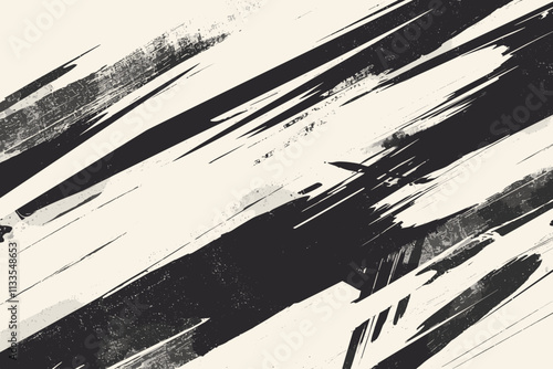 Black and white painting with a lot of brush strokes