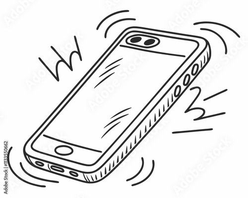 Icône doodle de smartphone
