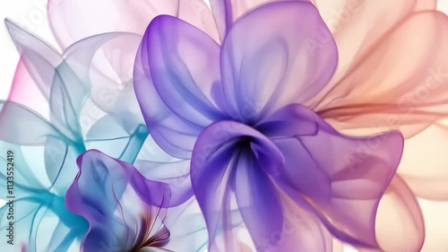 Delicate floral patterns bloom in vibrant colors, blending softly on a dreamy canvas of hues. Generative AI