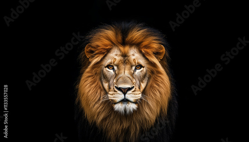 lion isolated on black background