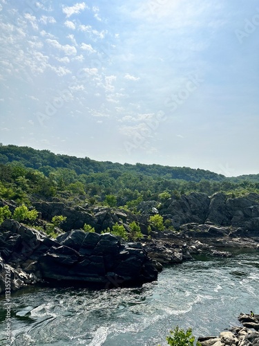 Virginia landscape summer river rocks