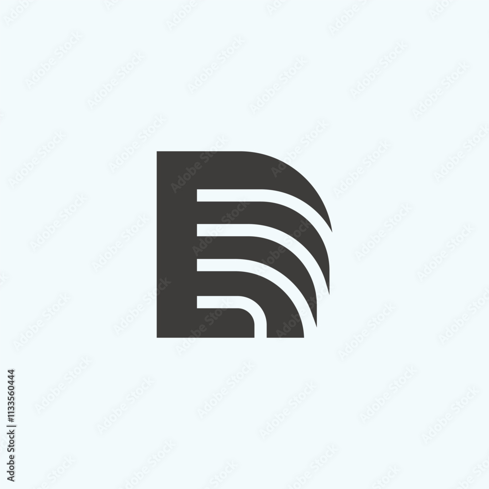 Flat D letter logo design with D initial Flat D letter logo design with D initial
