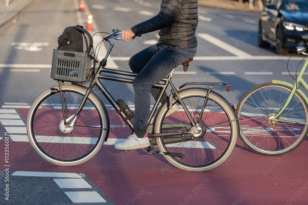 Fototapeta premium red_cycle_lane
