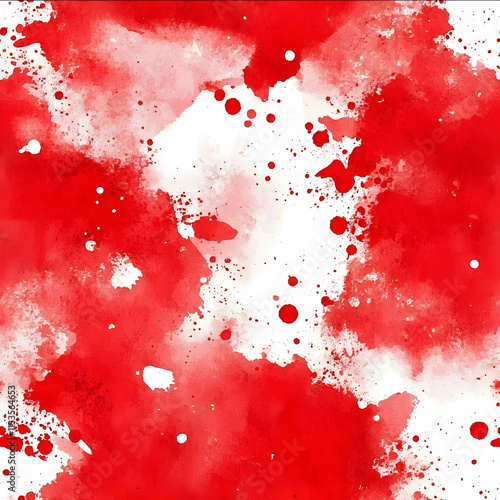 true red and white watercolor paint splatters