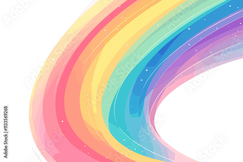 Rainbow with a white background