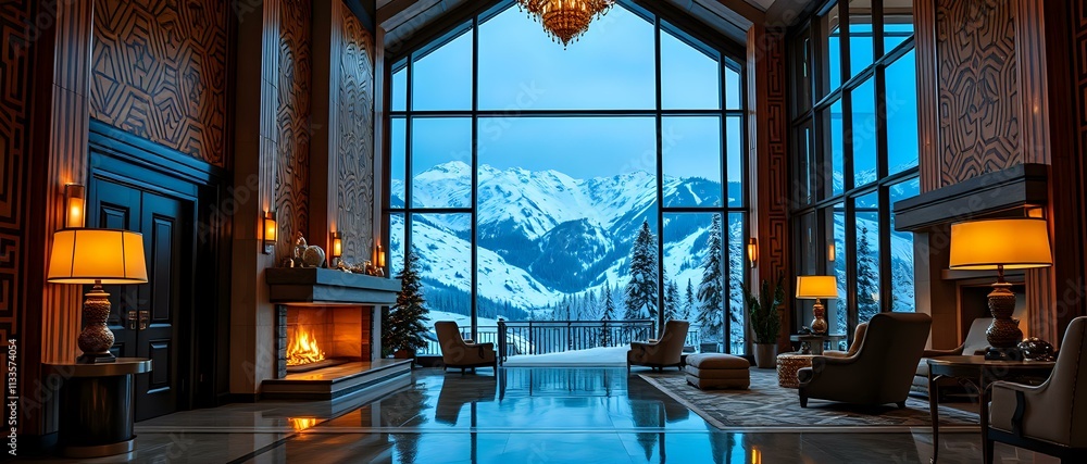 Art Deco Ski Lodge Living Room Art Deco Ski Lodge Living Room
