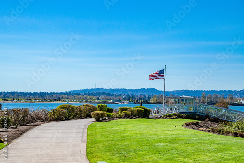 River Path Along Columbia River in Vancouver Washington