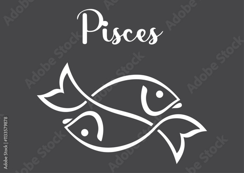 Vector Pisces, Pisces, Astrology Symbol Symbol Drawings