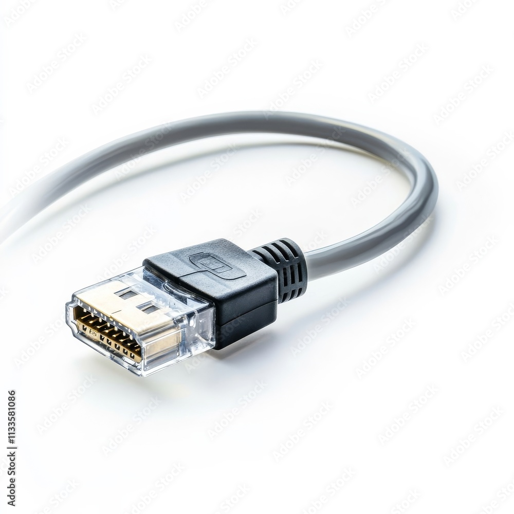 Ethernet cable on a white backdrop. Ethernet cable on a white backdrop.