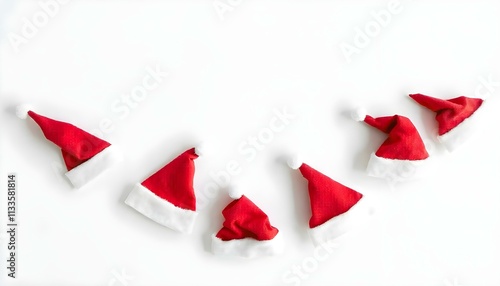Little Santa's hats on light background