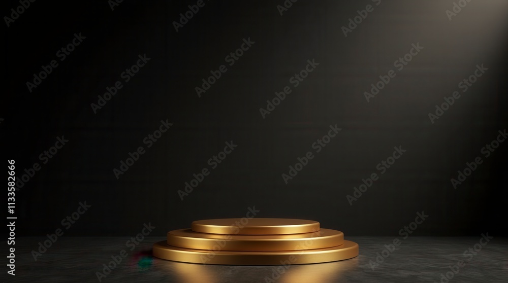 Gold Black Podium Background 3D Golden Product Line Stage Dark Platform Wave Display. Design Podium Black Luxury Gold Light Scene Pedestal Presentation Showcase Event Beauty Shine Object Cosmetic Sale Gold Black Podium Background 3D Golden Product Line Stage Dark Platform Wave Display. Design Podium Black Luxury Gold Light Scene Pedestal Presentation Showcase Event Beauty Shine Object Cosmetic Sale