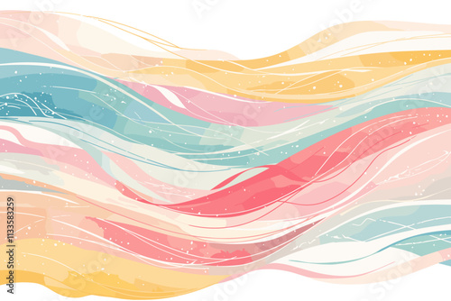 Colorful wave with a pink and blue stripe