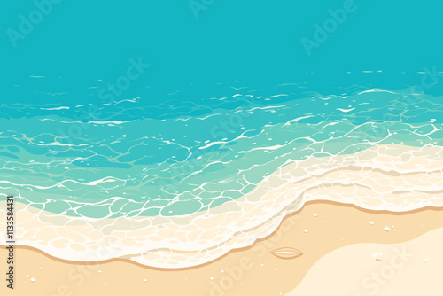 Blue ocean with white waves