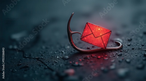 Phishing Awareness A Conceptual Image Of A Fishing Hook Disguised As An Email Icon, Warning Viewers About The Dangers Of Falling For Phishing Scams And Fraudulent Emails