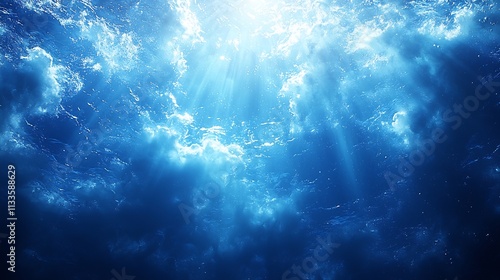 Wallpaper Mural Cool ocean blue plain background bringing refreshing and serene tone to any visual Perfect for waterthemed designs Torontodigital.ca