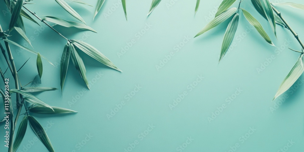 Fototapeta premium Minimalist Green Plant Wall Decor