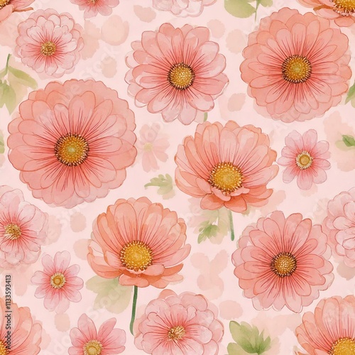 Sweet flower watercolor seamless pattern.soft pastel colors water color seamless pattern for beauty products or other.