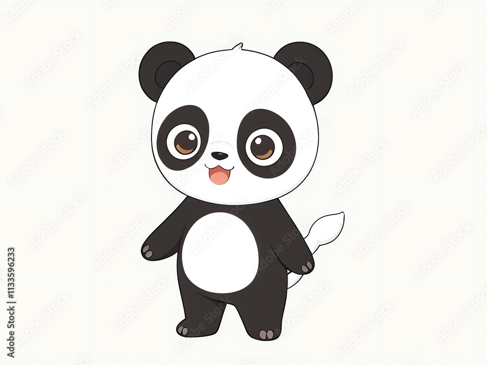 Adorable Panda Cartoon Illustration Adorable Panda Cartoon Illustration