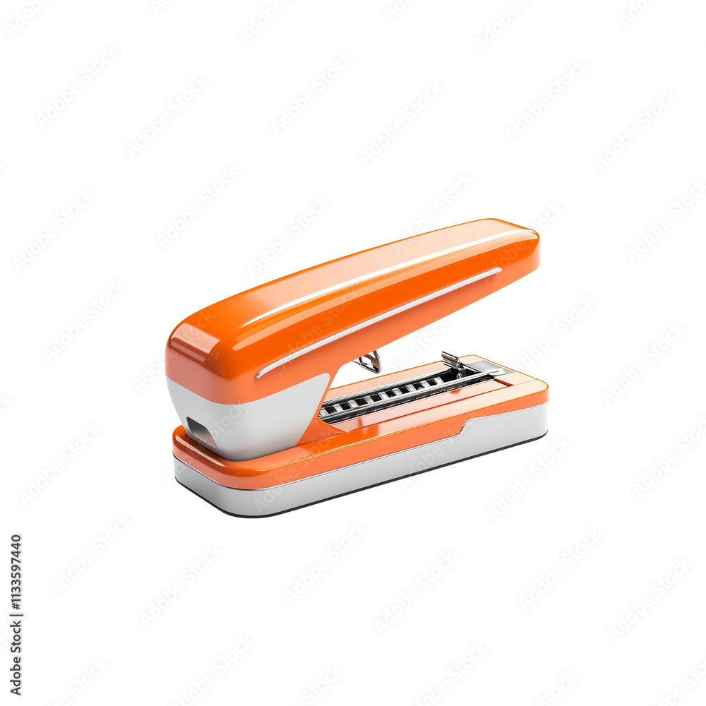 Modern Orange Stapler for Office and Home Use - High-Resolution 3D Render Modern Orange Stapler for Office and Home Use - High-Resolution 3D Render