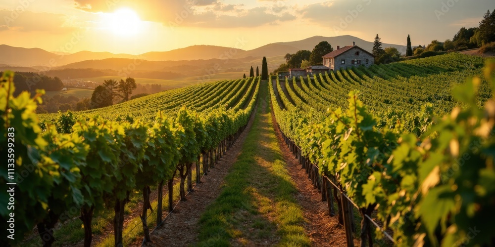 Fototapeta premium Scenic Vineyards and Winemaking Charm