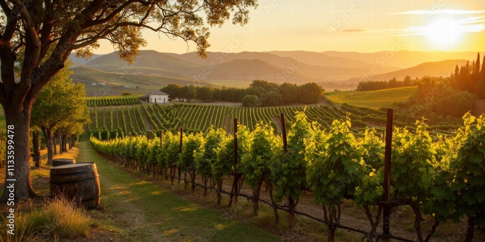 Fototapeta premium Scenic Vineyards and Winemaking Charm