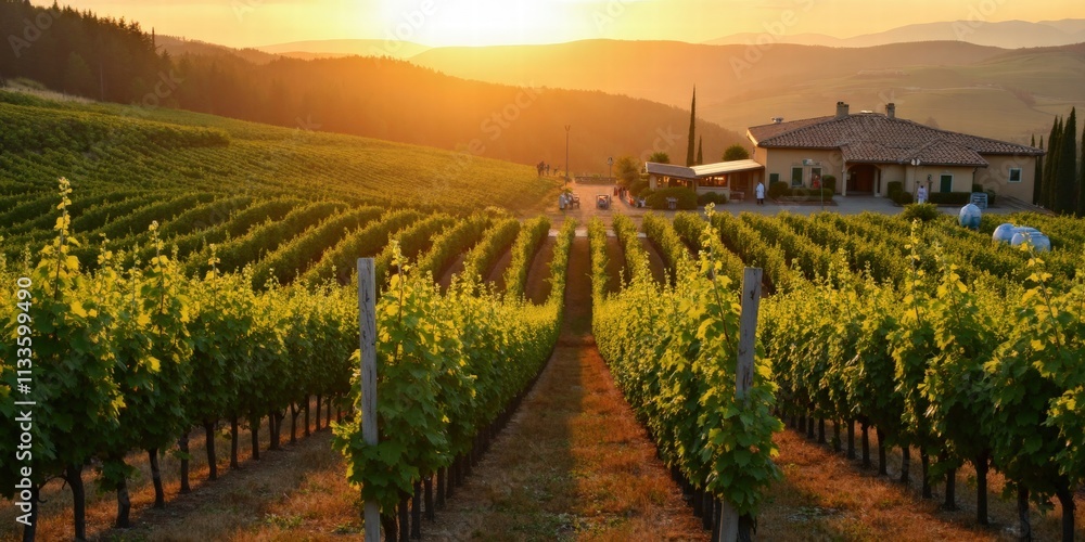 Fototapeta premium Scenic Vineyards and Winemaking Charm