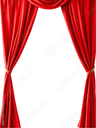 Red Curtains with Transparent Background