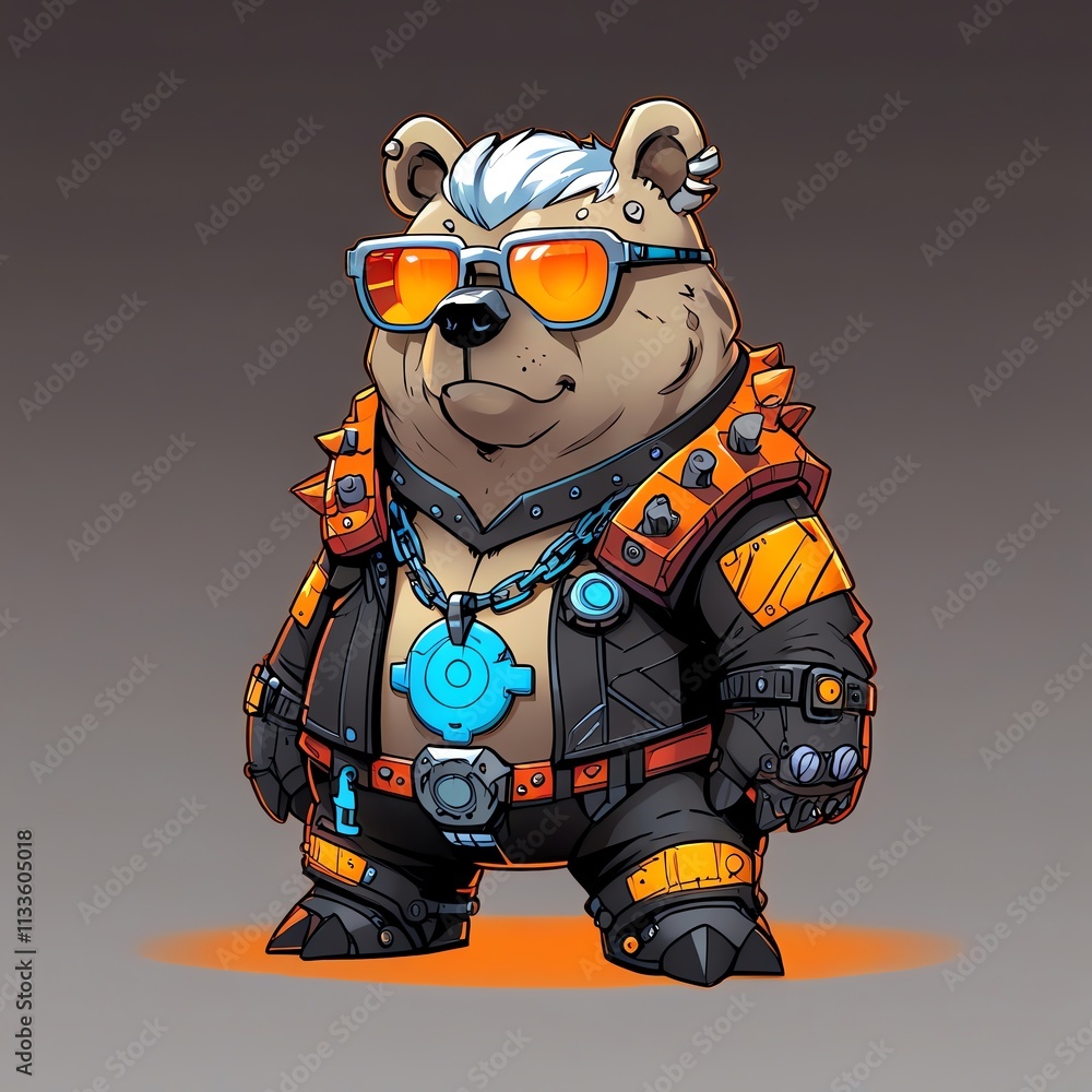 Cool Bear in Sunglasses: A Cyberpunk Character Design Cool Bear in Sunglasses: A Cyberpunk Character Design