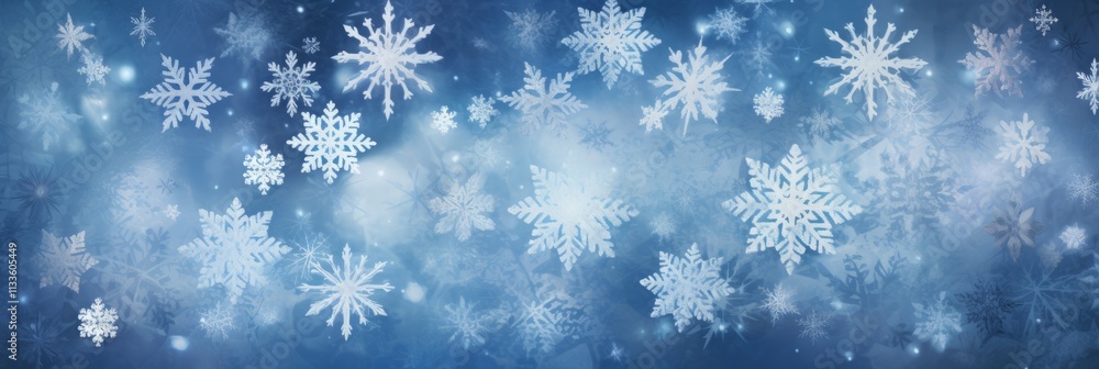A beautiful collection of intricate snowflakes gently falling against a serene blue background, capturing the delicate beauty of winter's frozen artistry. A beautiful collection of intricate snowflakes gently falling against a serene blue background, capturing the delicate beauty of winter's frozen artistry.