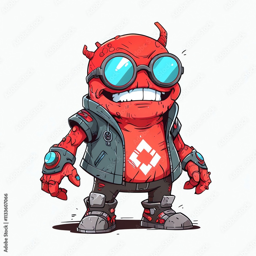 Red Devilish Monster Character Illustration Red Devilish Monster Character Illustration