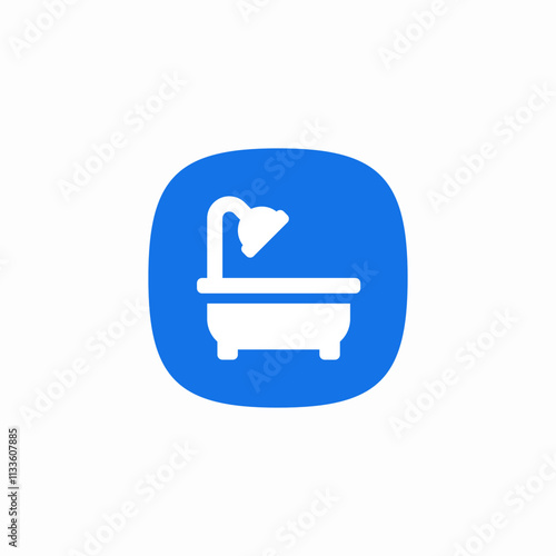 bathtub shower icon sign vector