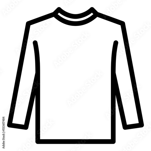 long sleeved t-shirt icon with line style
