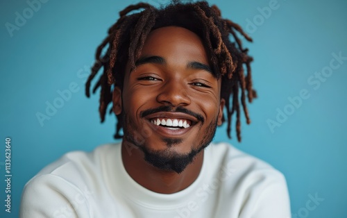 Wallpaper Mural A man with dreadlocks is smiling and has his teeth showing Torontodigital.ca