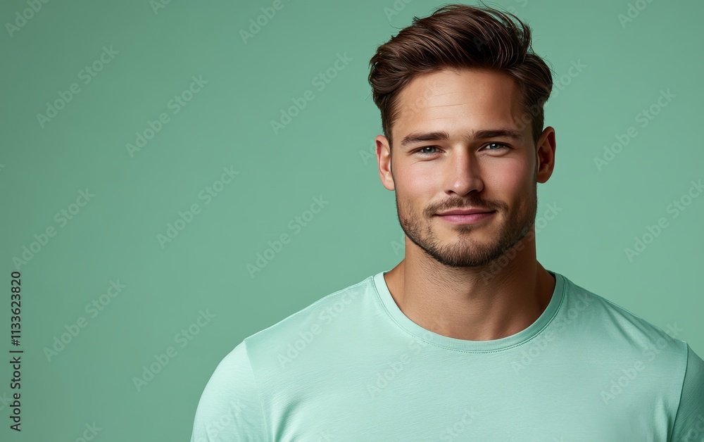 man smiling with sweatshirt in color background man smiling with sweatshirt in color background