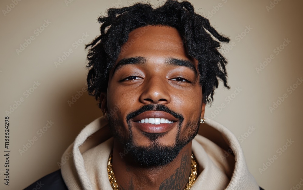 man smiling with sweatshirt in color background man smiling with sweatshirt in color background