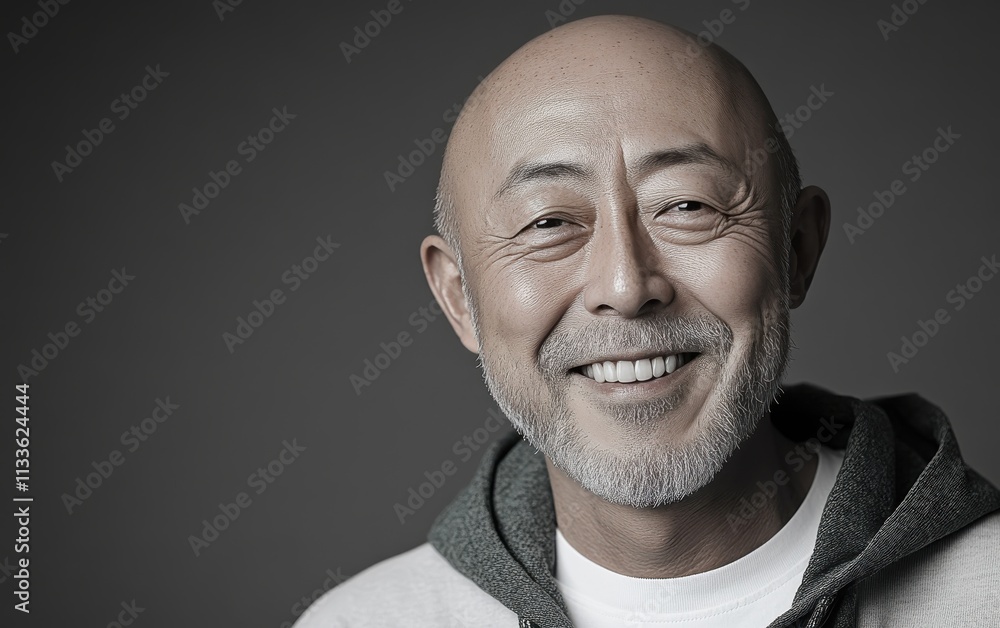 Fototapeta premium man smiling with sweatshirt in color background