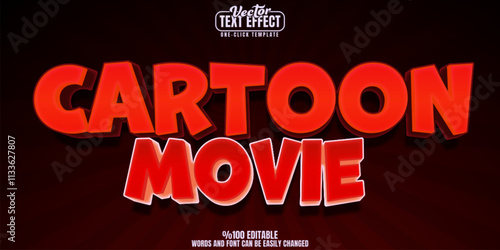 Cartoon editable text effect, customizable comic and animated 3d font style