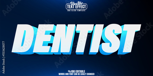 Dentist editable text effect, customizable dental and teeth 3d font style